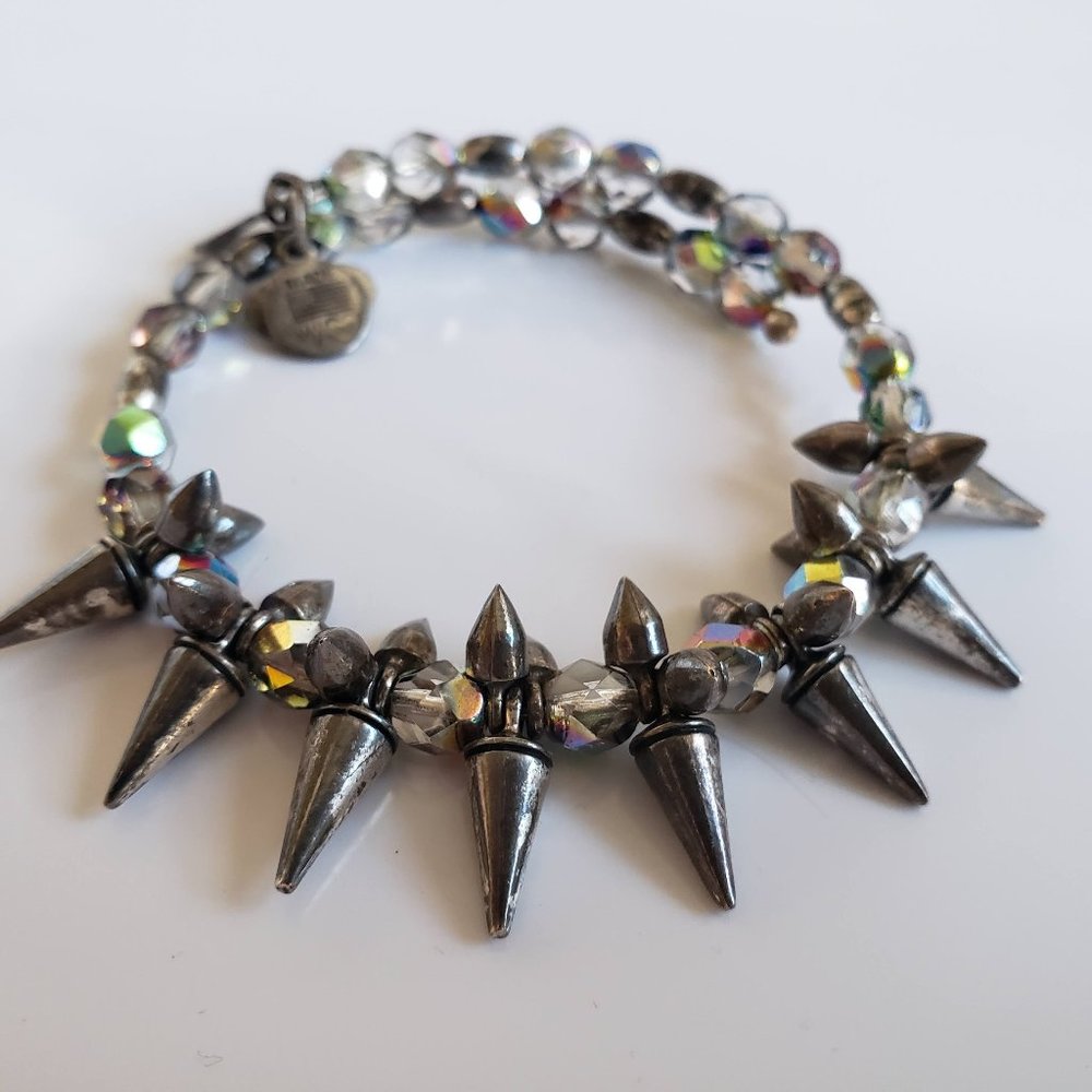 Alex & Ani AB & Silver Beaded Spike Wrap Bracelet